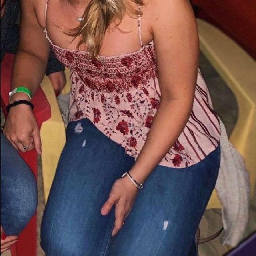 Lucky Brand Smocked Fit/Flare stank Top